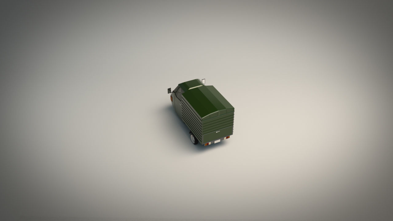 Low Poly Three Wheeled Van 02 Low-poly 3D model_4