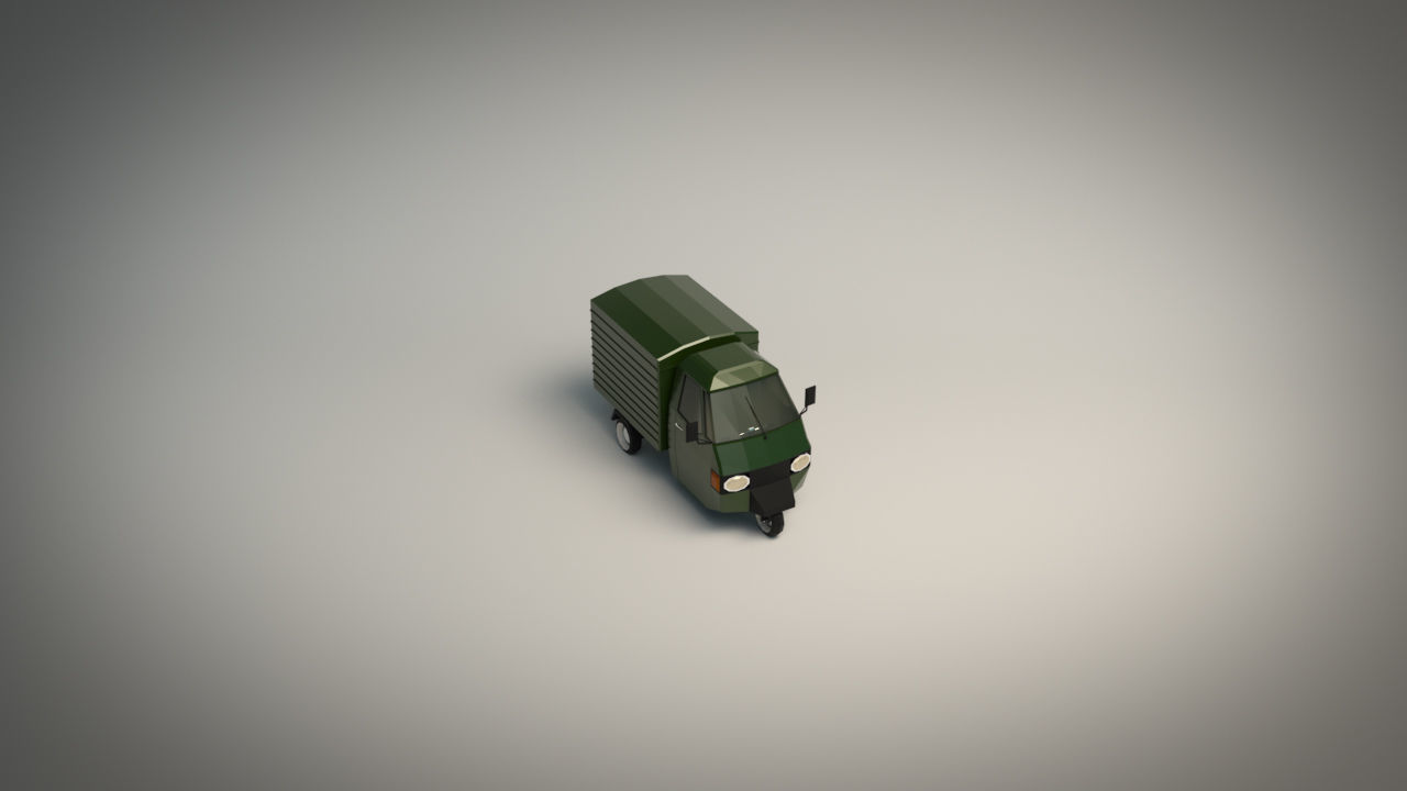 Low Poly Three Wheeled Van 02 Low-poly 3D model_5