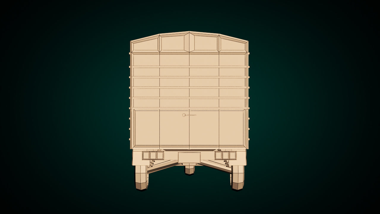 Low Poly Three Wheeled Van 02 Low-poly 3D model_11