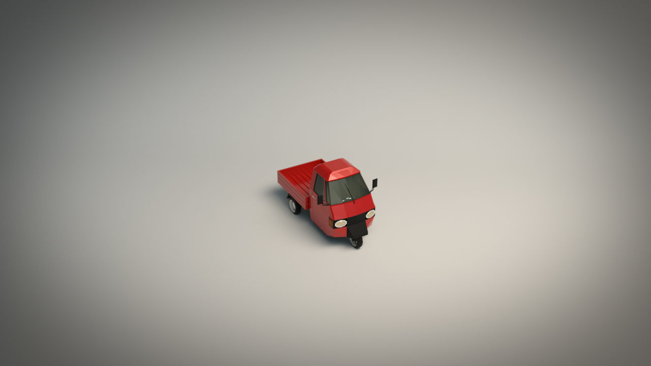 Low Poly Three Wheeled Pickup 02 Low-poly 3D model_5