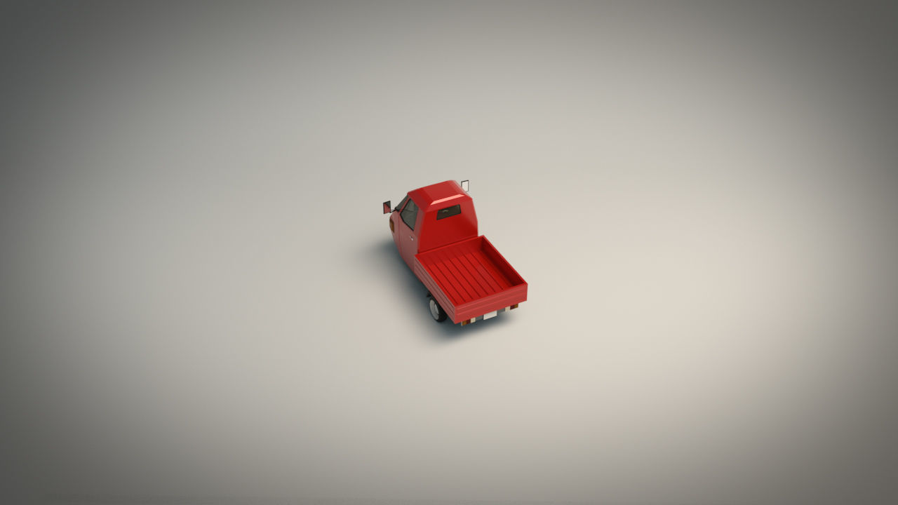 Low Poly Three Wheeled Pickup 02 Low-poly 3D model_4