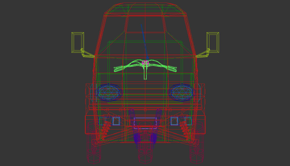 Low Poly Three Wheeled Pickup 02 Low-poly 3D model_14