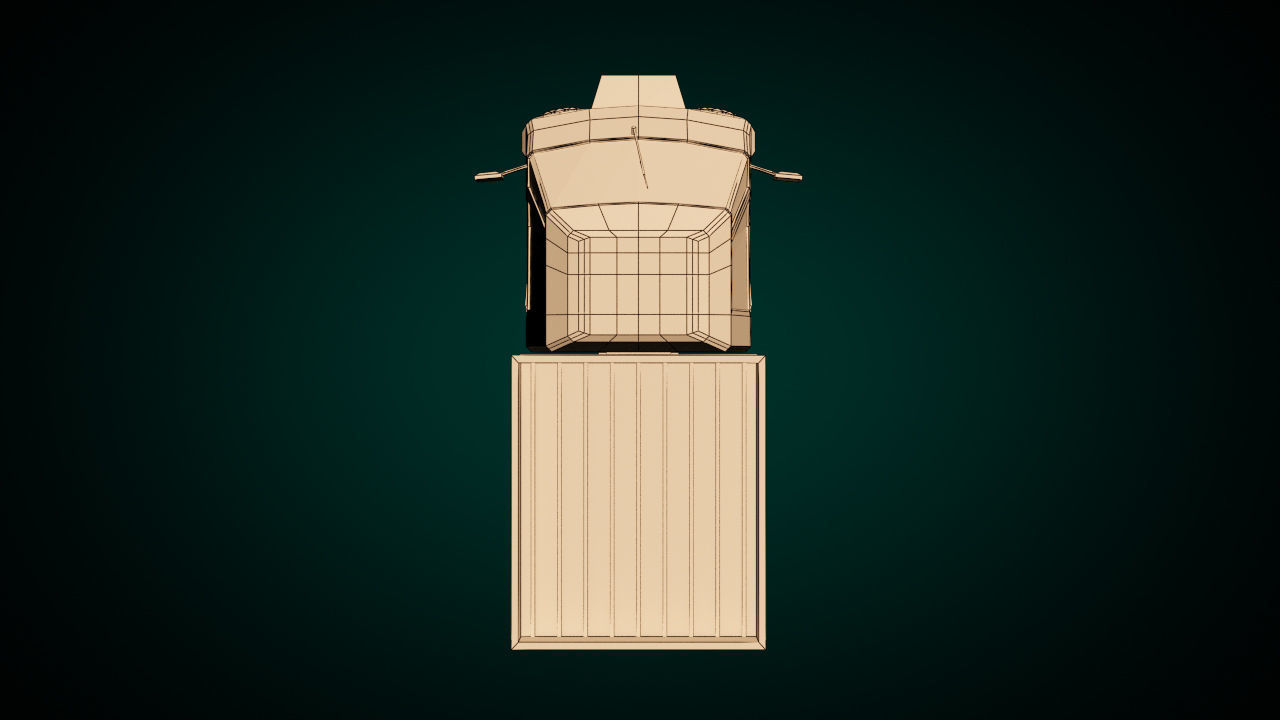 Low Poly Three Wheeled Pickup 02 Low-poly 3D model_12