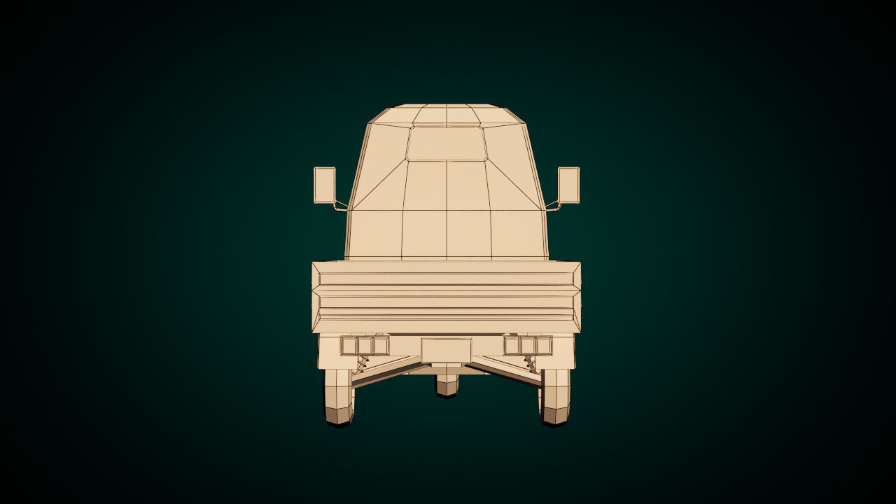 Low Poly Three Wheeled Pickup 02 Low-poly 3D model_11