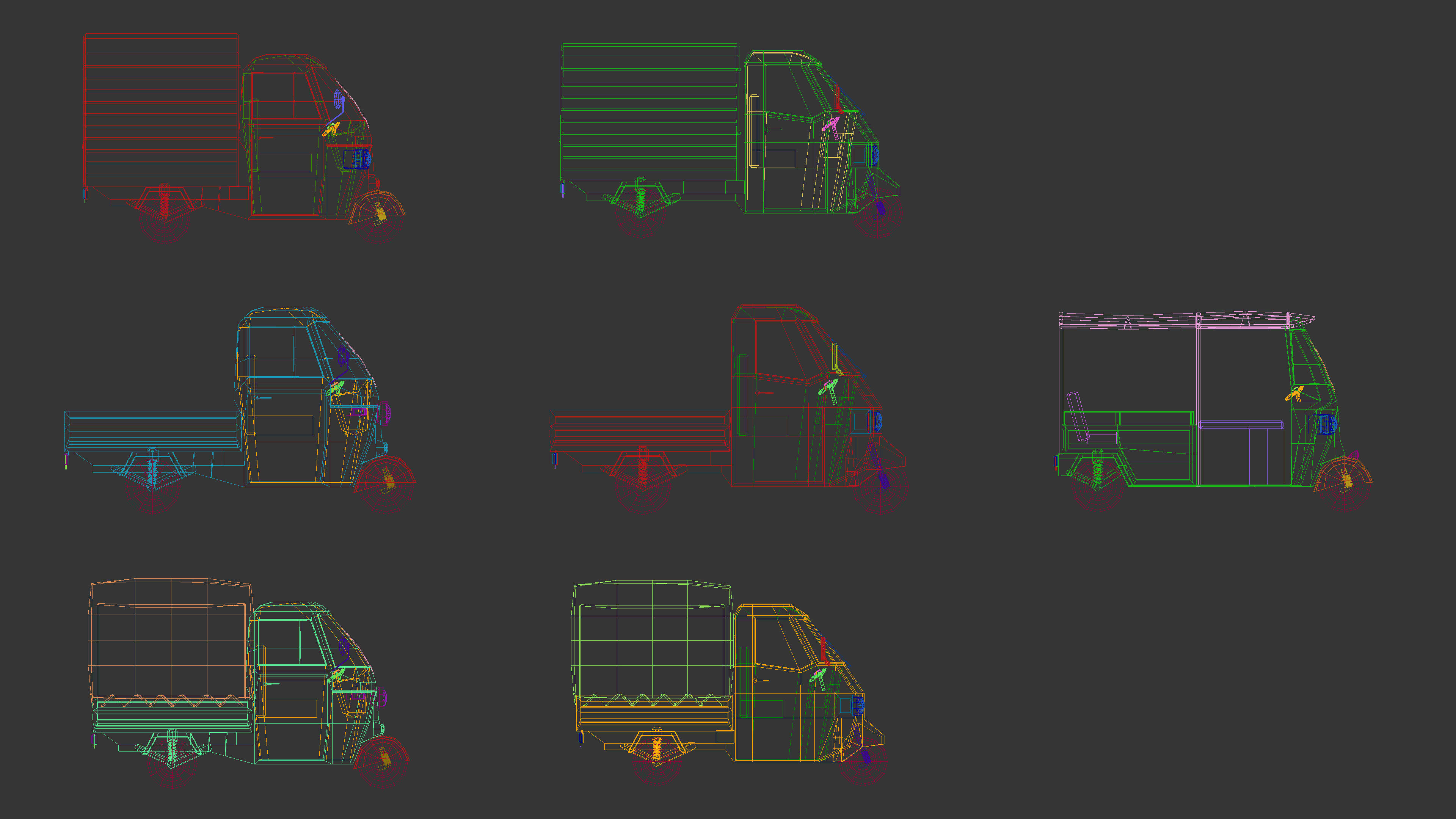 Low Poly Three-Wheeler Pack 3D Model Collection_23