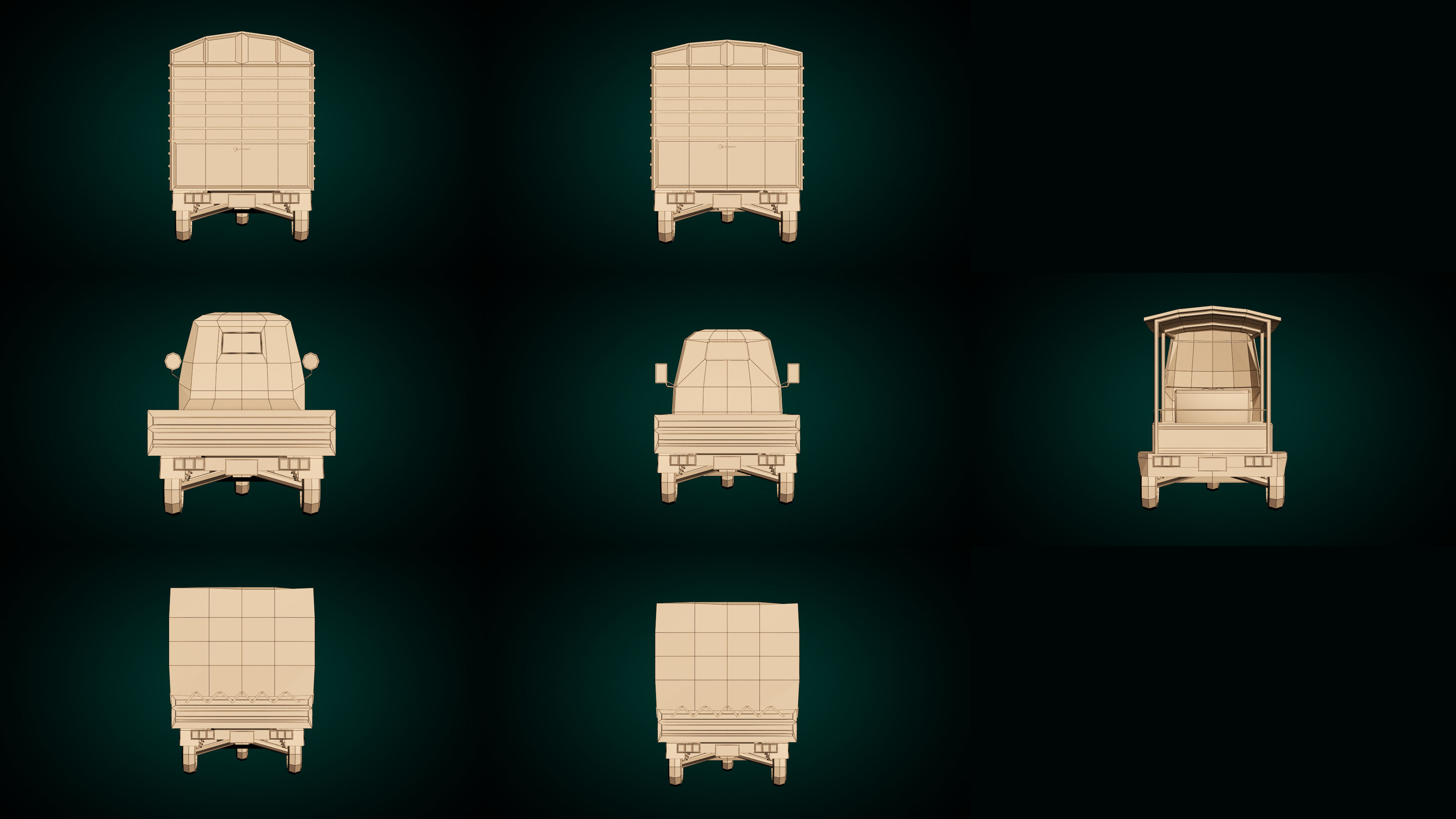 Low Poly Three-Wheeler Pack 3D Model Collection_19