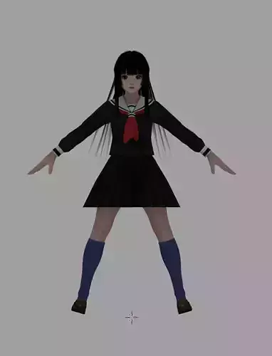 Jigokushoujo Enma Ai 3d Model with the Scarecrow