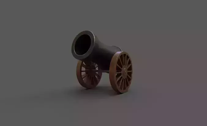 Stylized Cannon Low-poly 3D model Low-poly 3D model