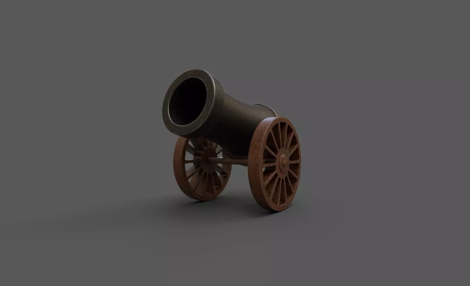 Stylized Cannon Low-poly 3D model Low-poly 3D model_0