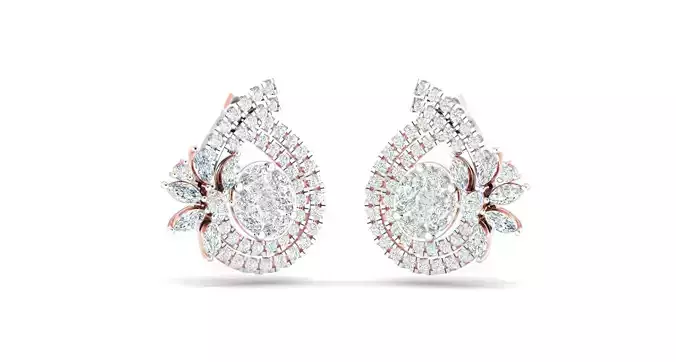 Women earrings 3dm stl render detail 3D print model