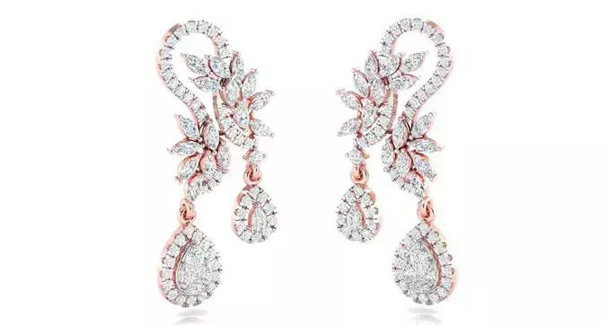 Women earrings 3dm stl render detail 3D print model