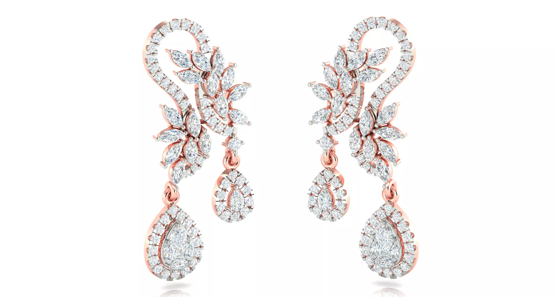 Women earrings 3dm stl render detail 3D print model 3D print model_0