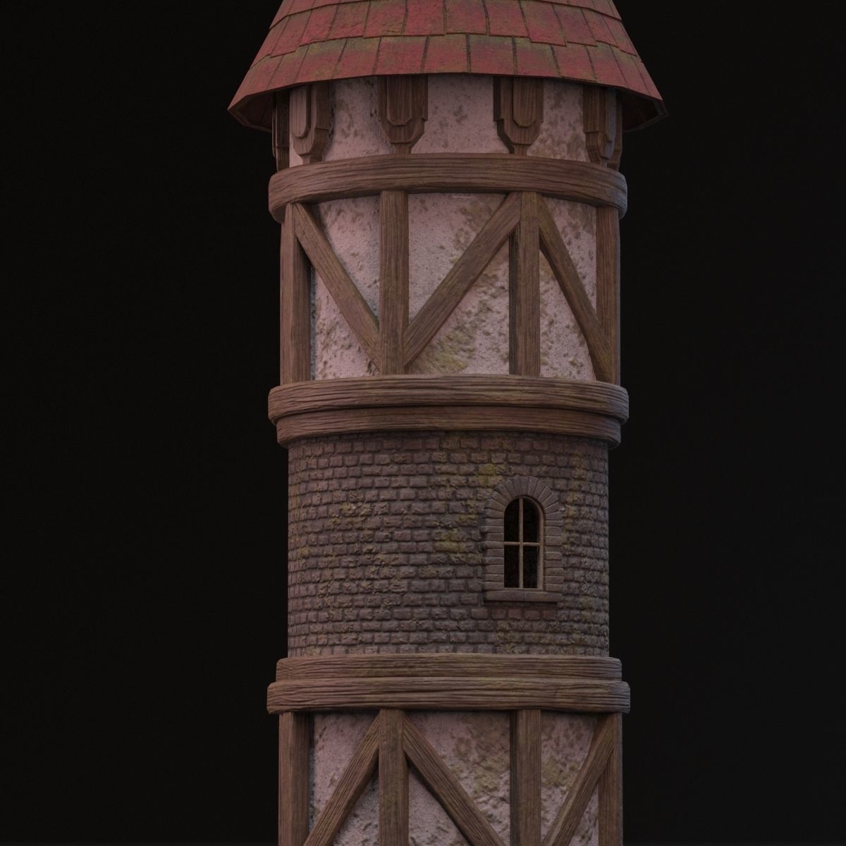 Medieval tower 3D model_6