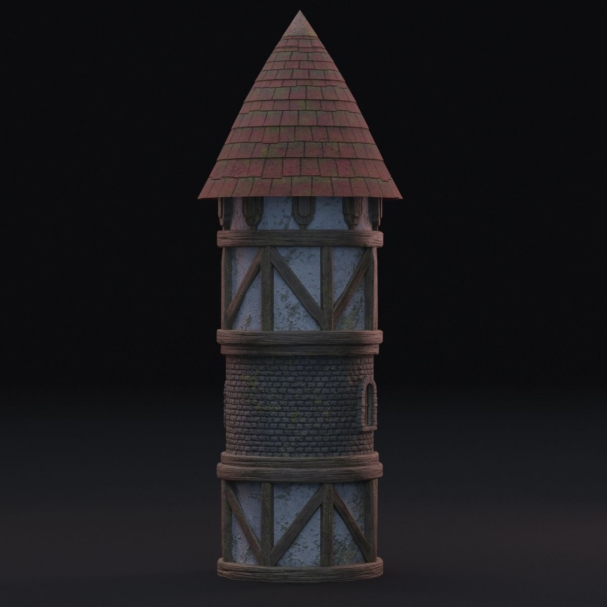 Medieval tower 3D model_2