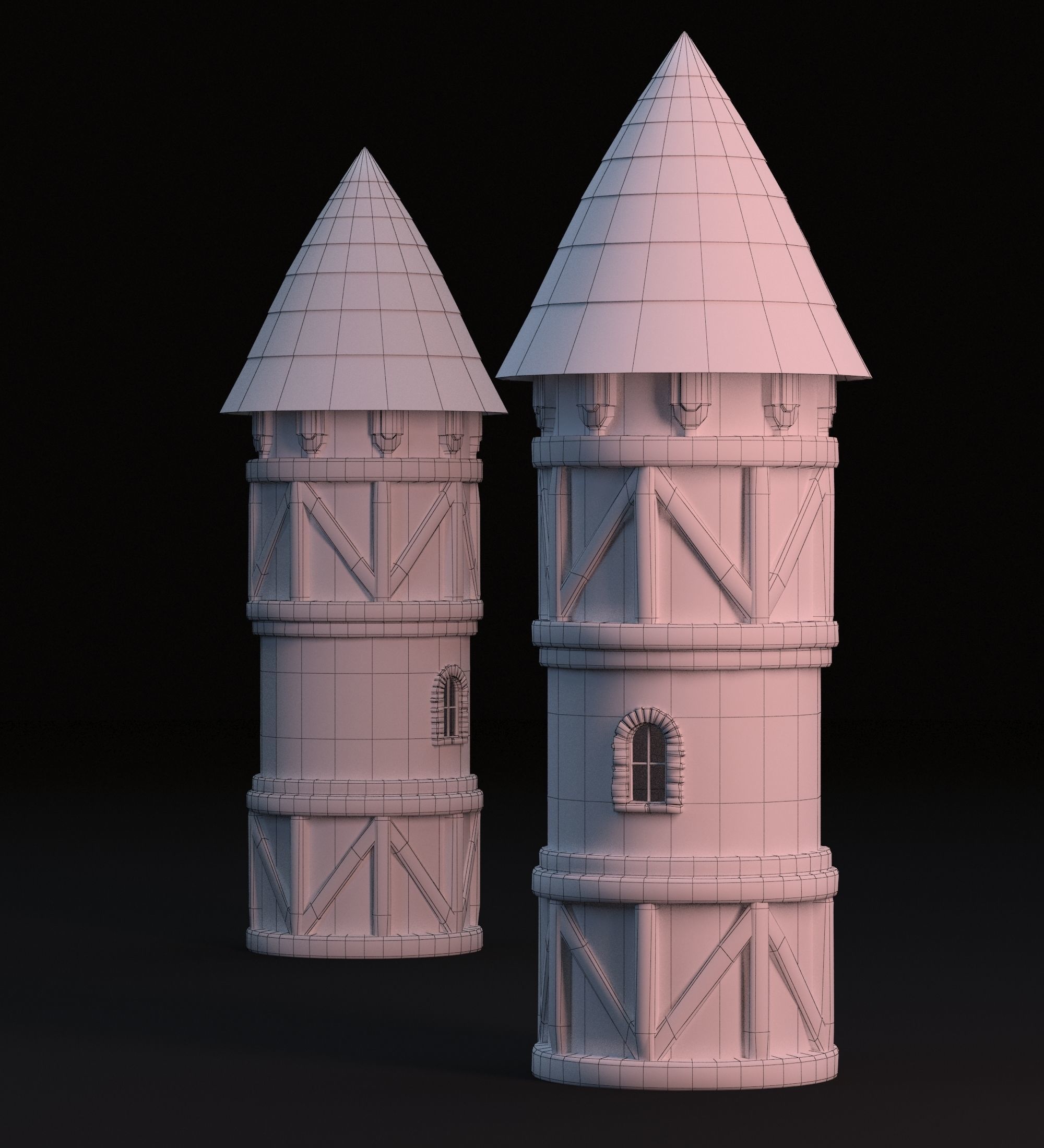 Medieval tower 3D model_8