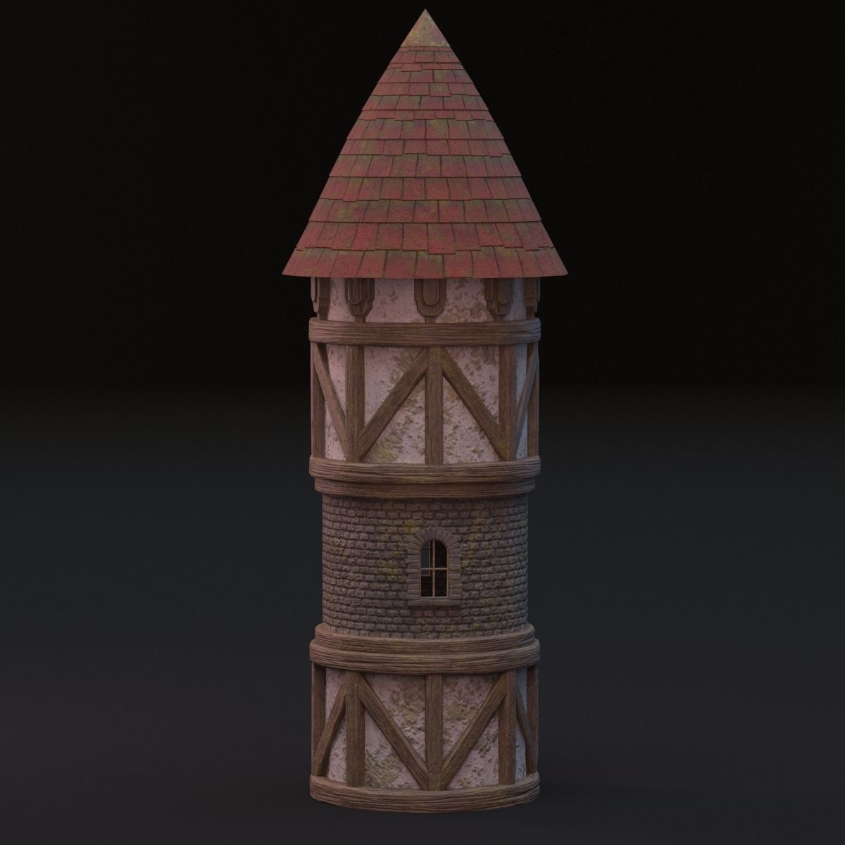 Medieval tower 3D model_4