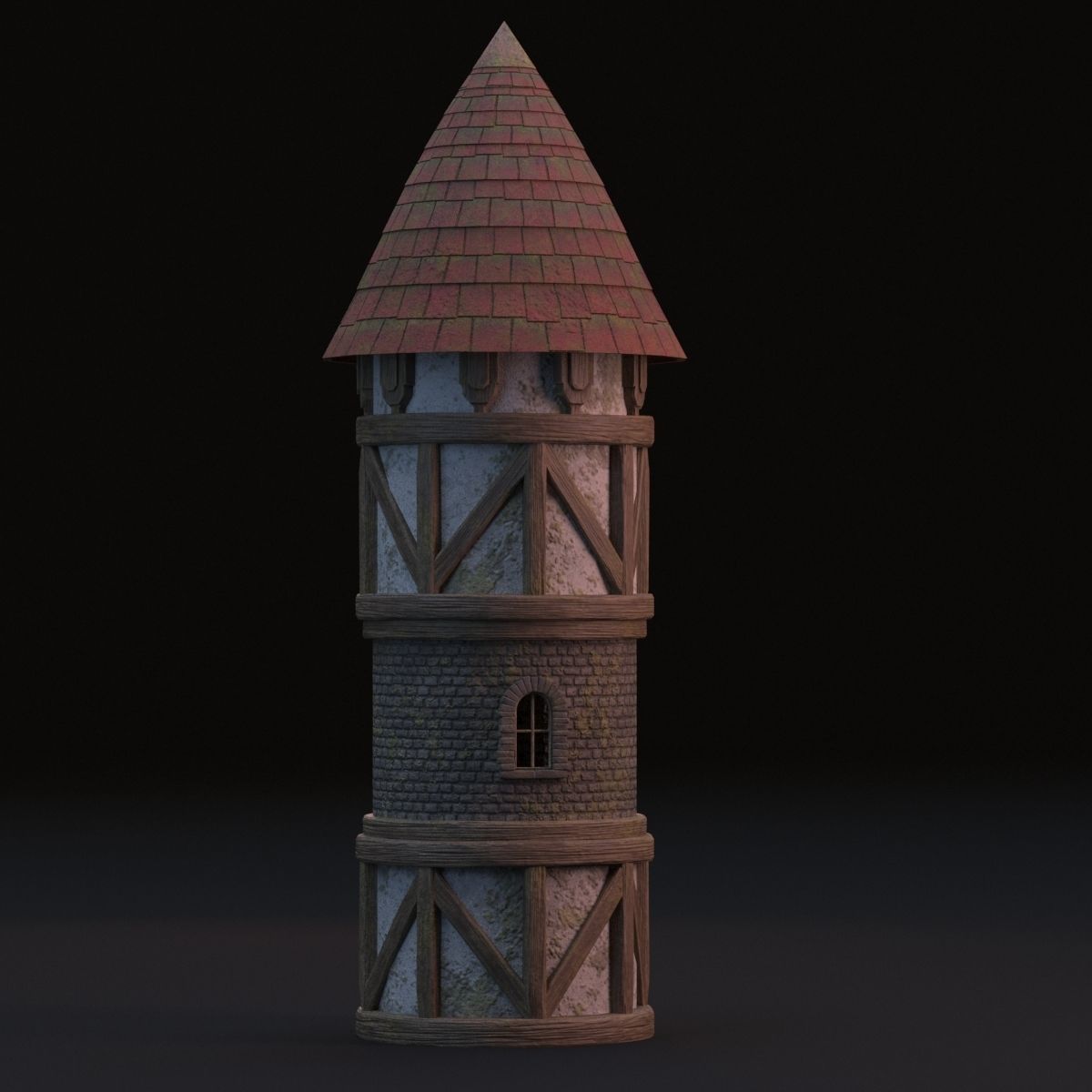 Medieval tower 3D model_1