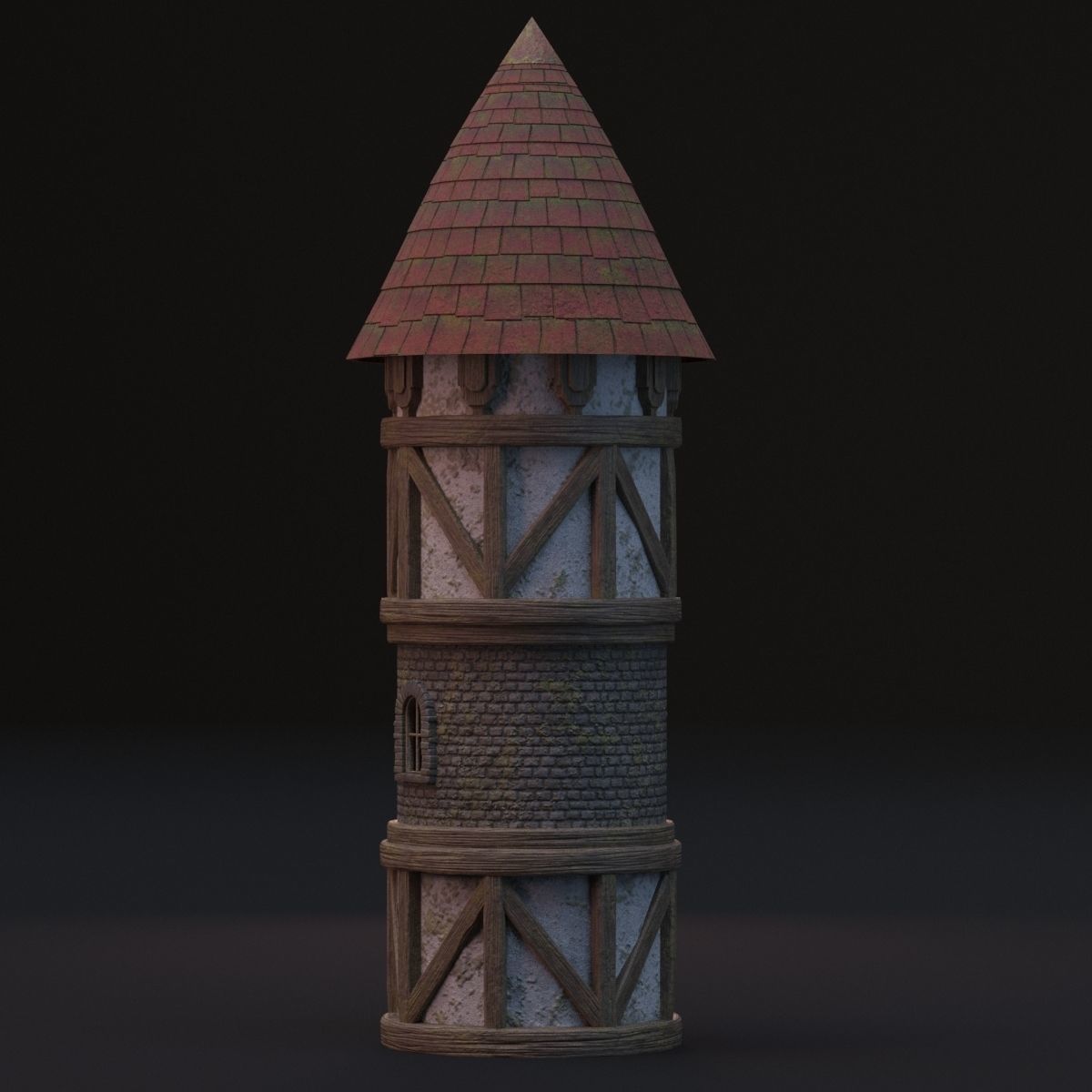 Medieval tower 3D model_3