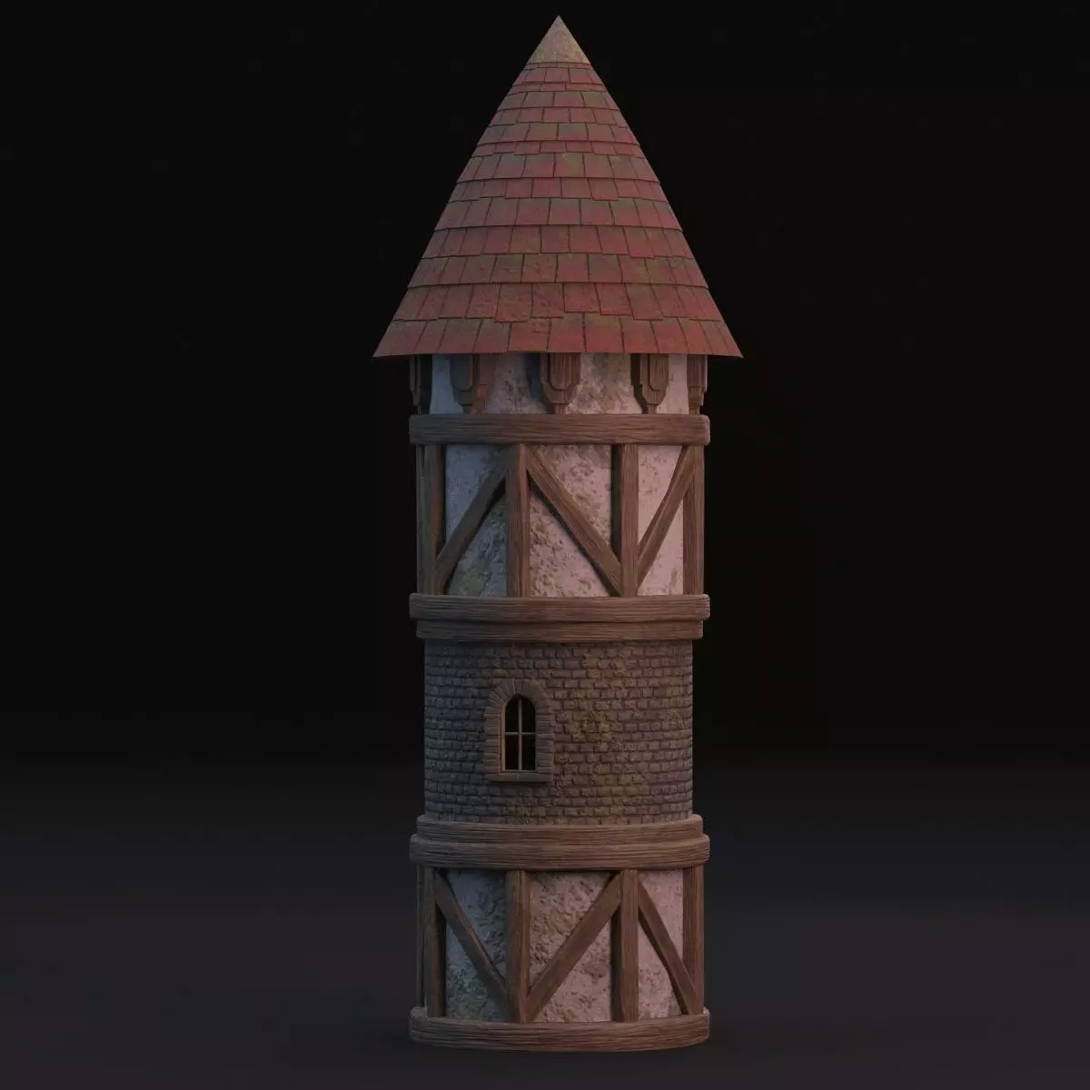 Medieval tower 3D model_0