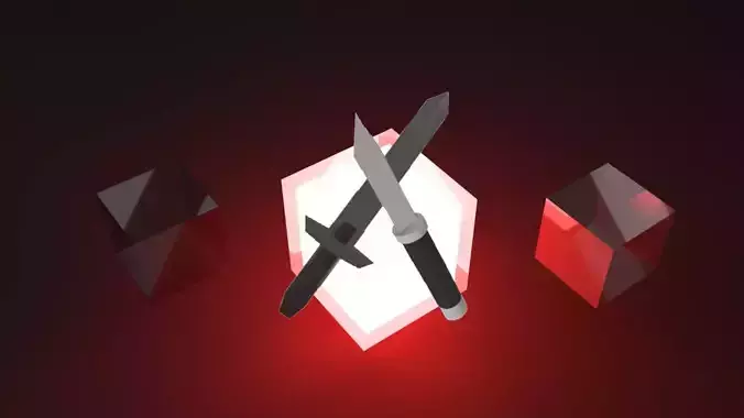 sword-set two swords 3D model