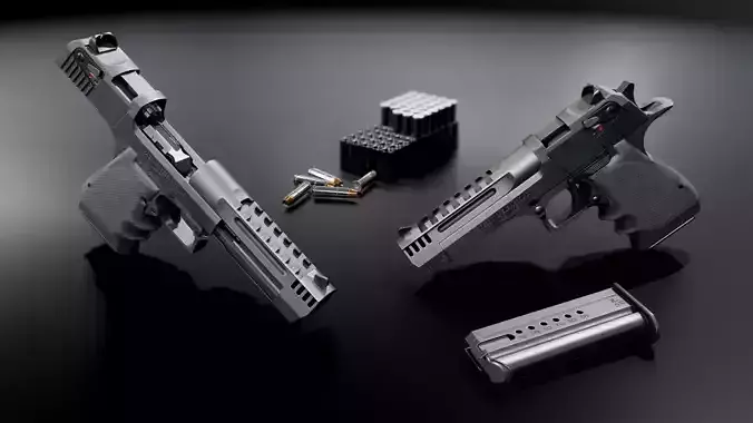 Desert Eagle L5 357 Magnum Low-poly 3D model