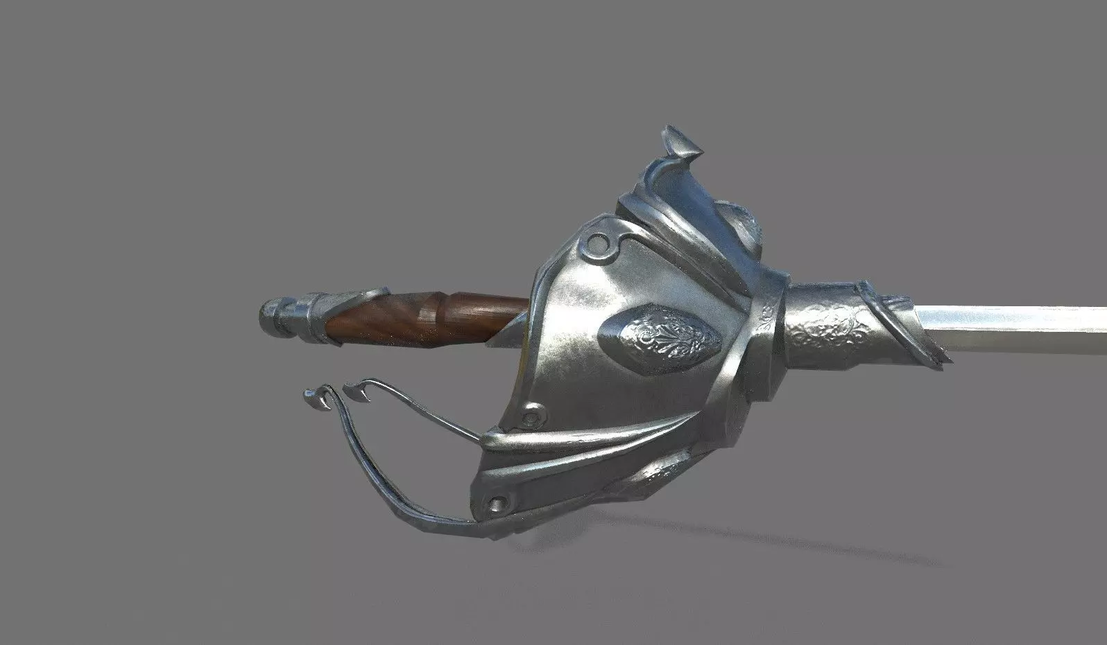 Epee 1 sword Low-poly 3D model_0