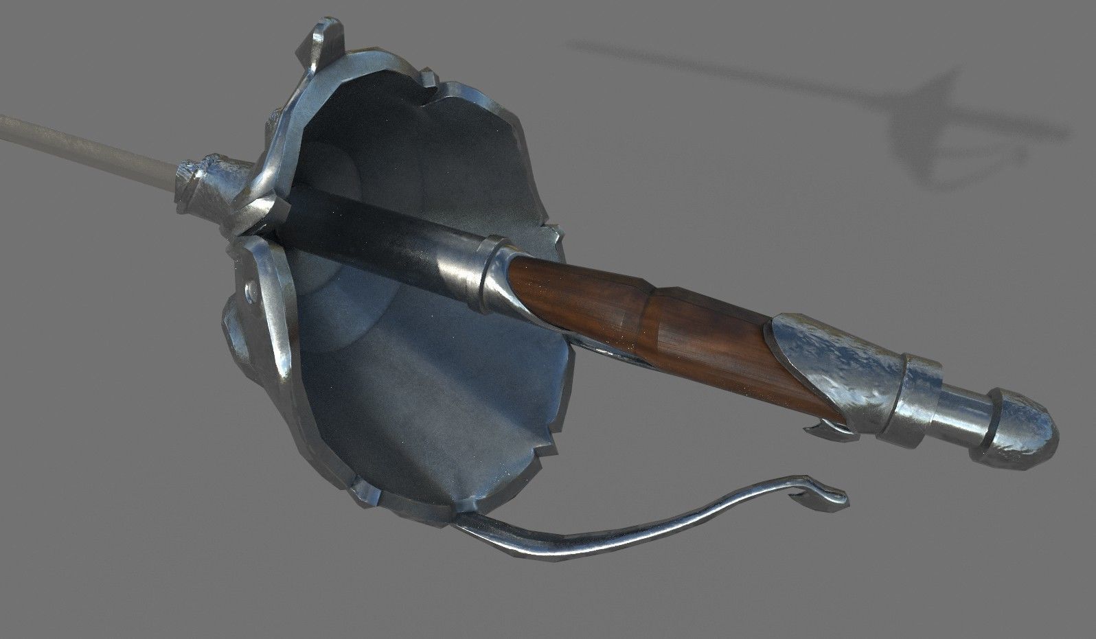 Epee 1 sword Low-poly 3D model_3