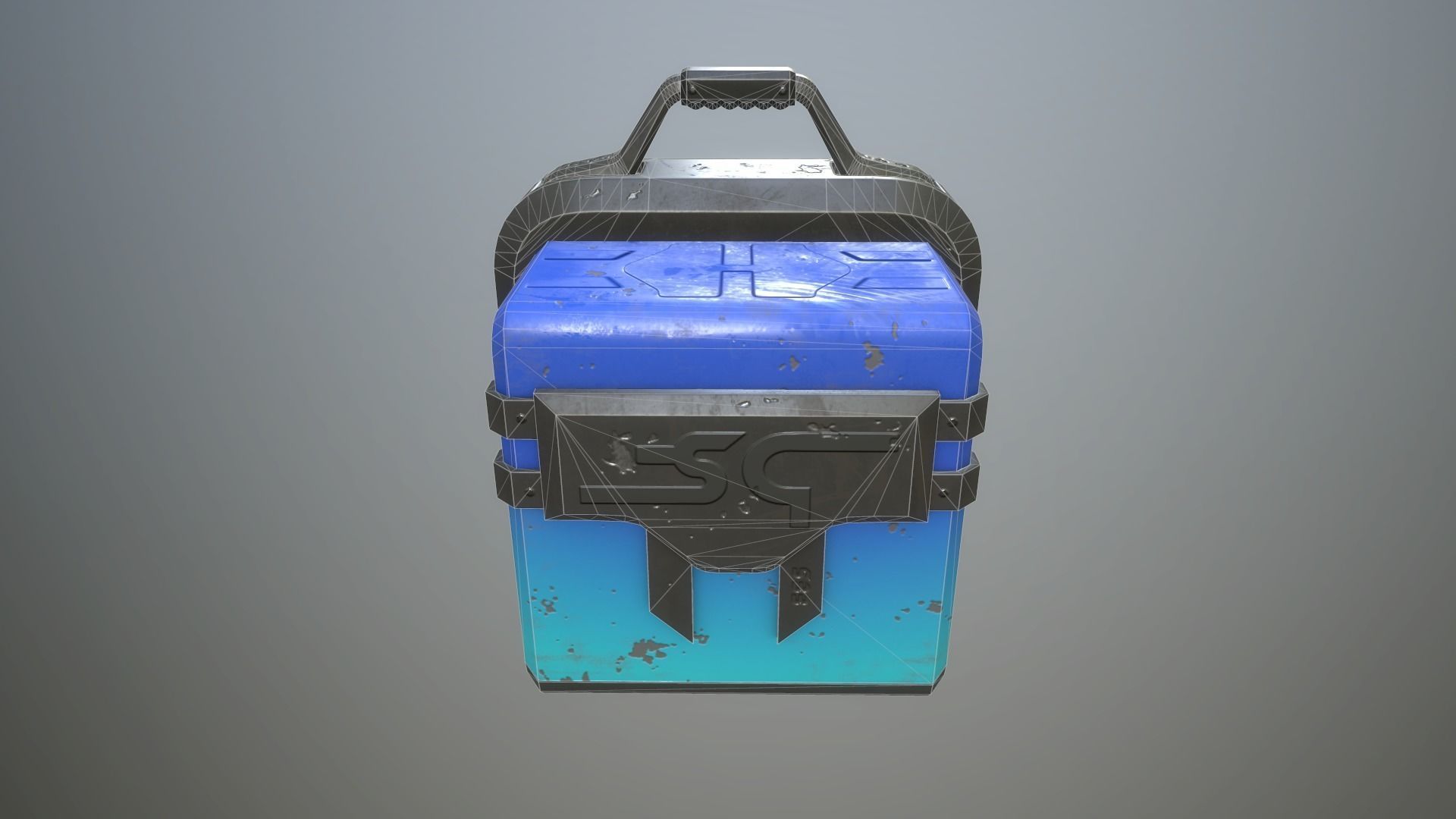 Sci-fi crate Low-poly 3D model_3