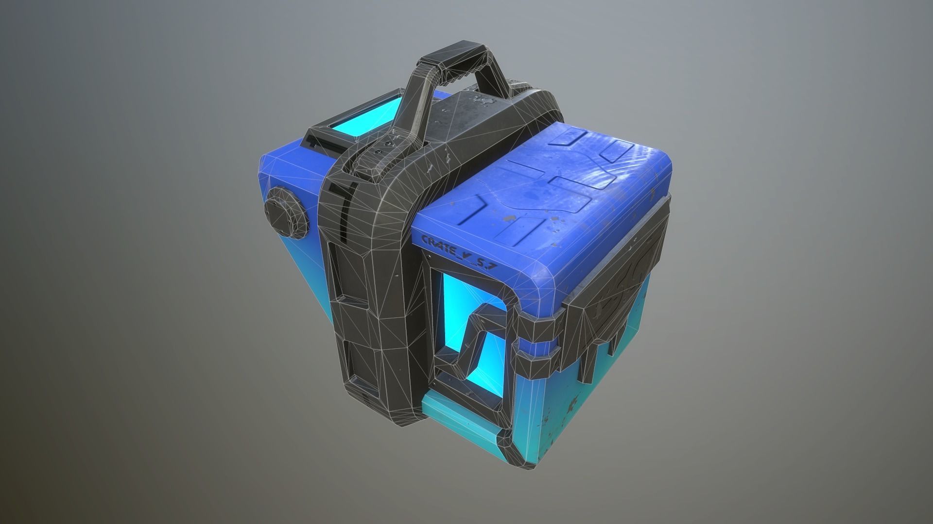 Sci-fi crate Low-poly 3D model_1