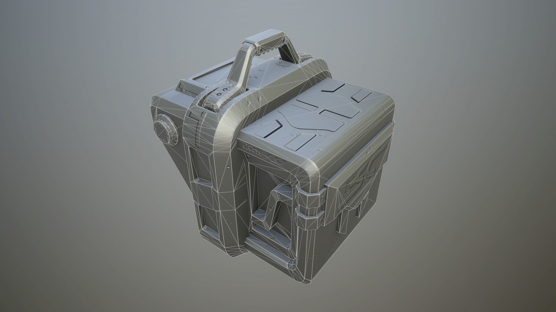 Sci-fi crates Low-poly 3D model_37