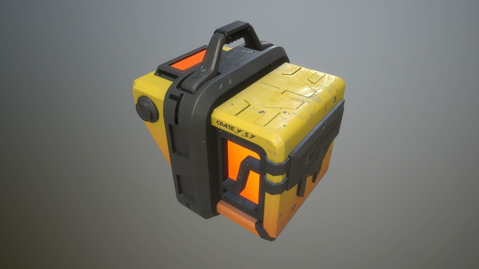 Sci-fi crates Low-poly 3D model_6