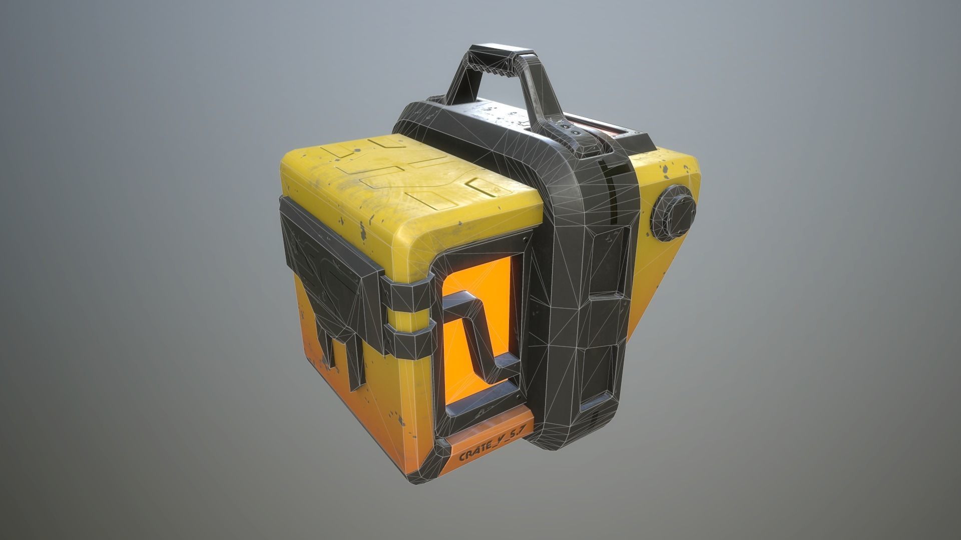 Sci-fi crates Low-poly 3D model_11