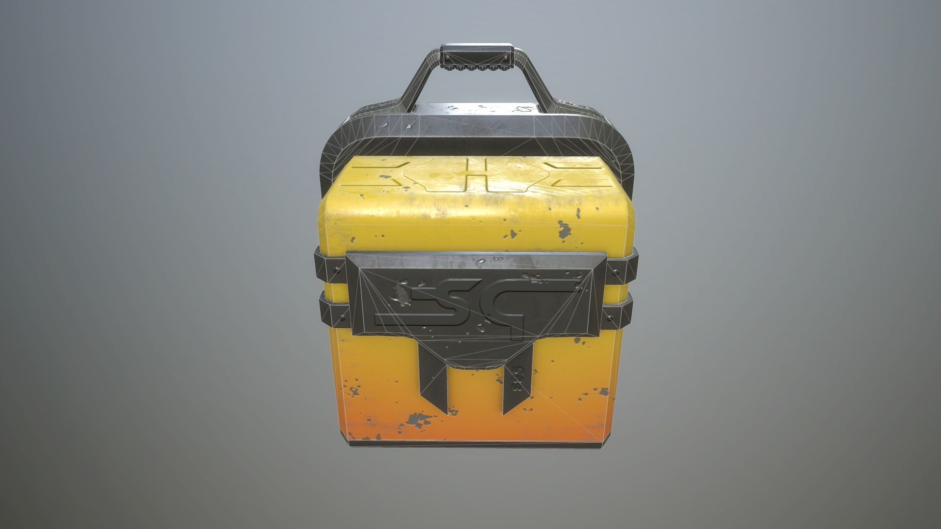 Sci-fi crates Low-poly 3D model_9