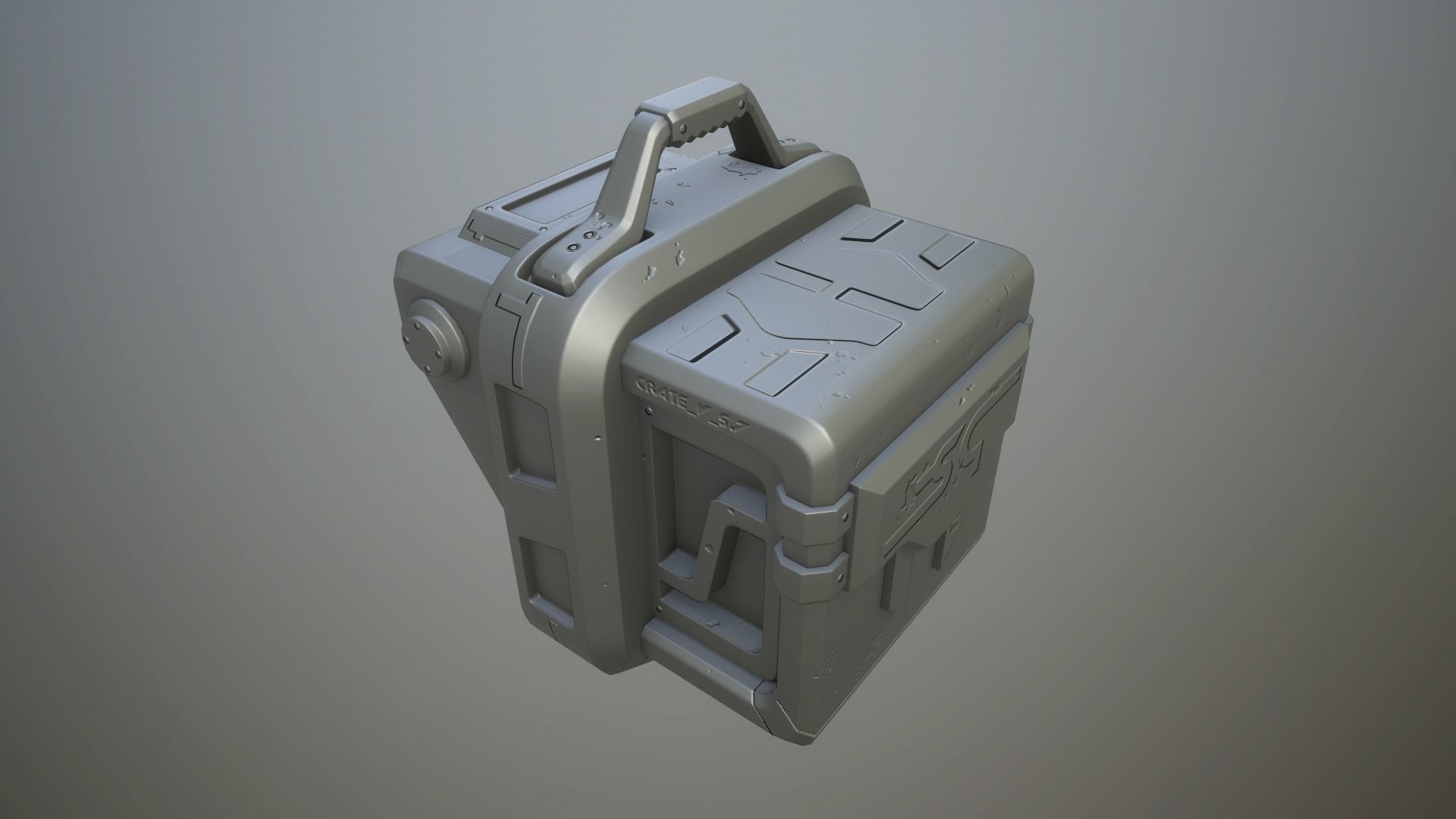 Sci-fi crates Low-poly 3D model_36