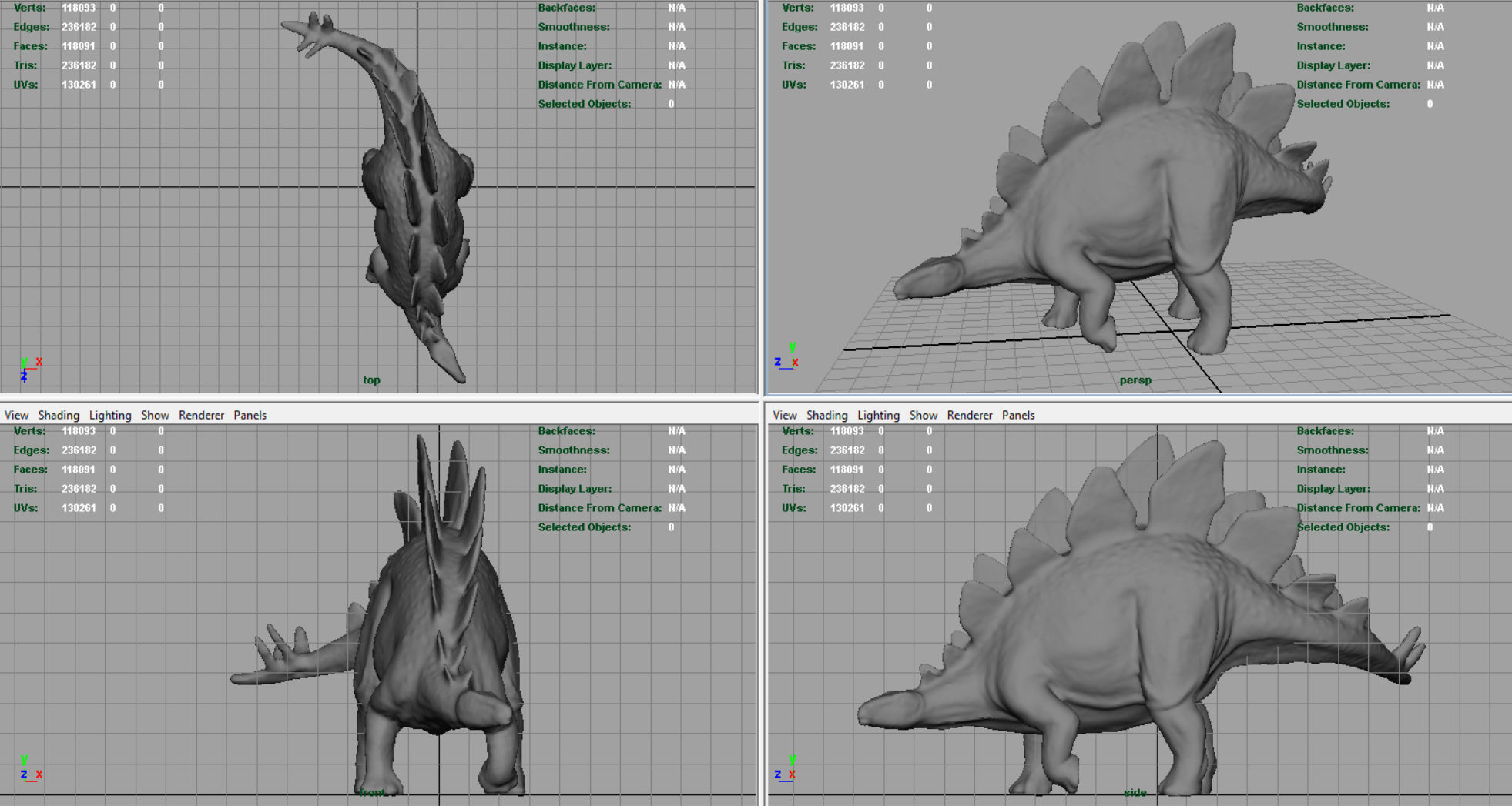 Stegosaurus dinosaur Low-poly 3D model_12
