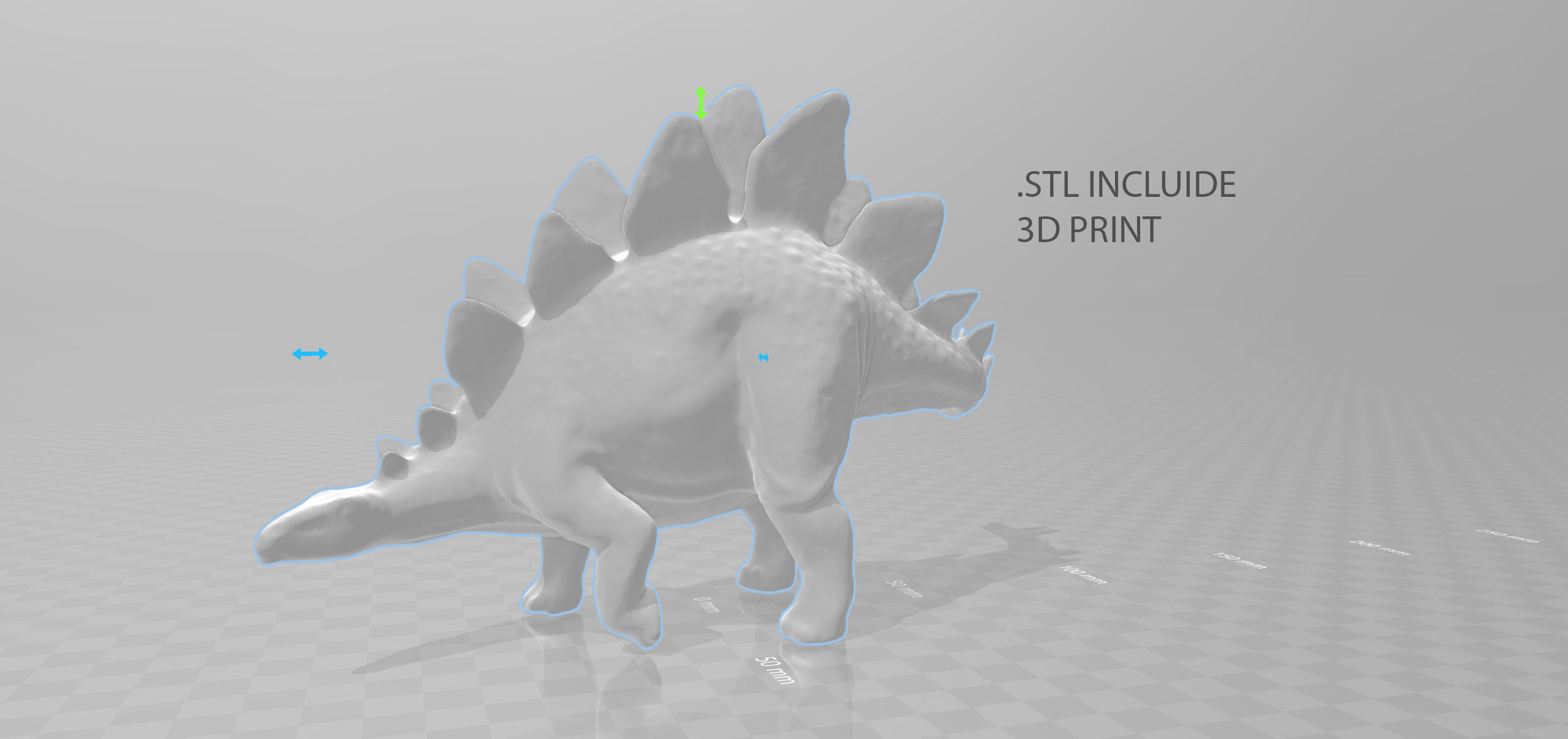 Stegosaurus dinosaur Low-poly 3D model_6