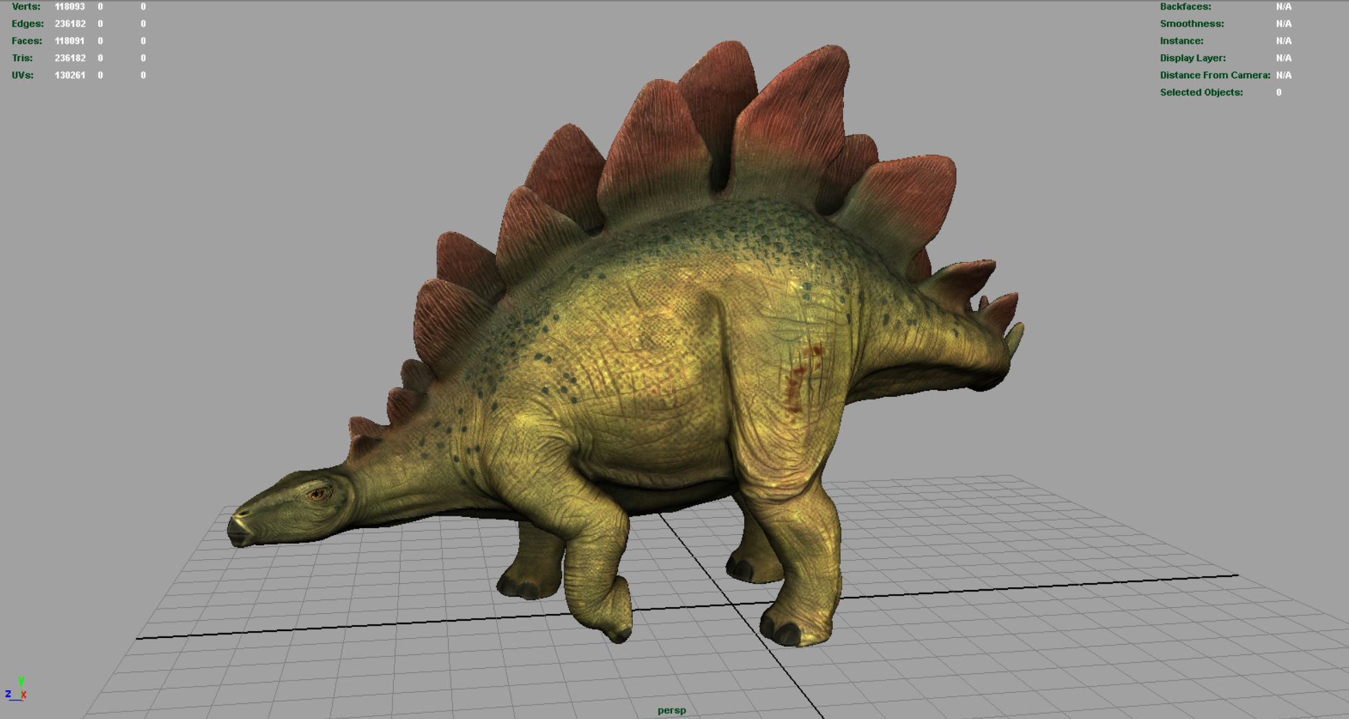 Stegosaurus dinosaur Low-poly 3D model_3