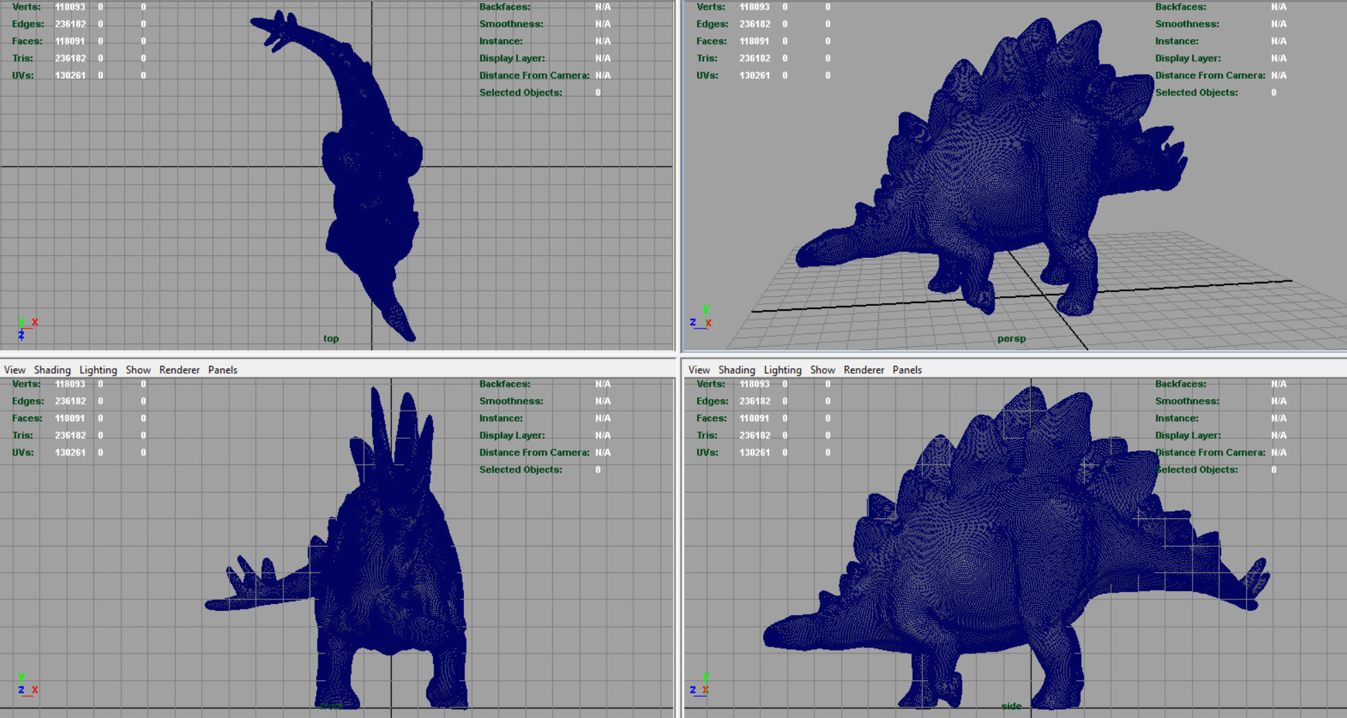 Stegosaurus dinosaur Low-poly 3D model_7