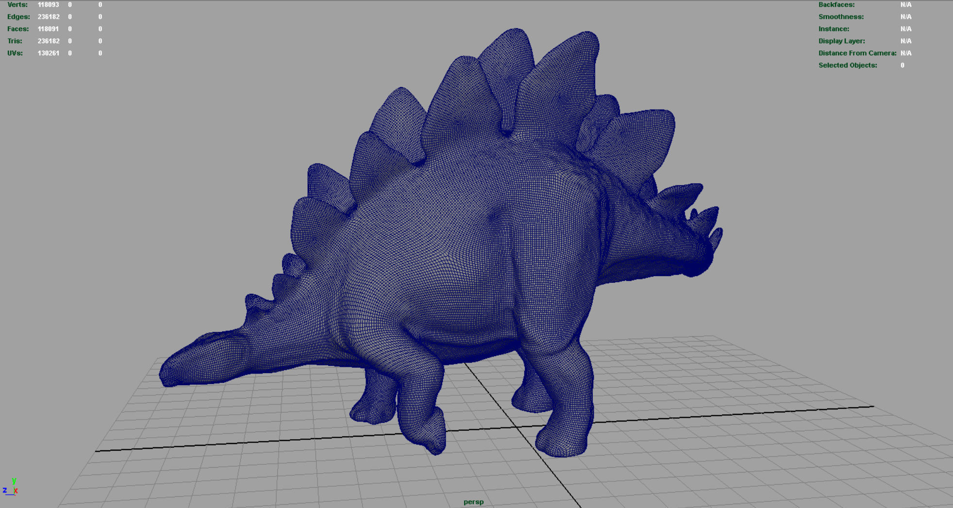 Stegosaurus dinosaur Low-poly 3D model_4