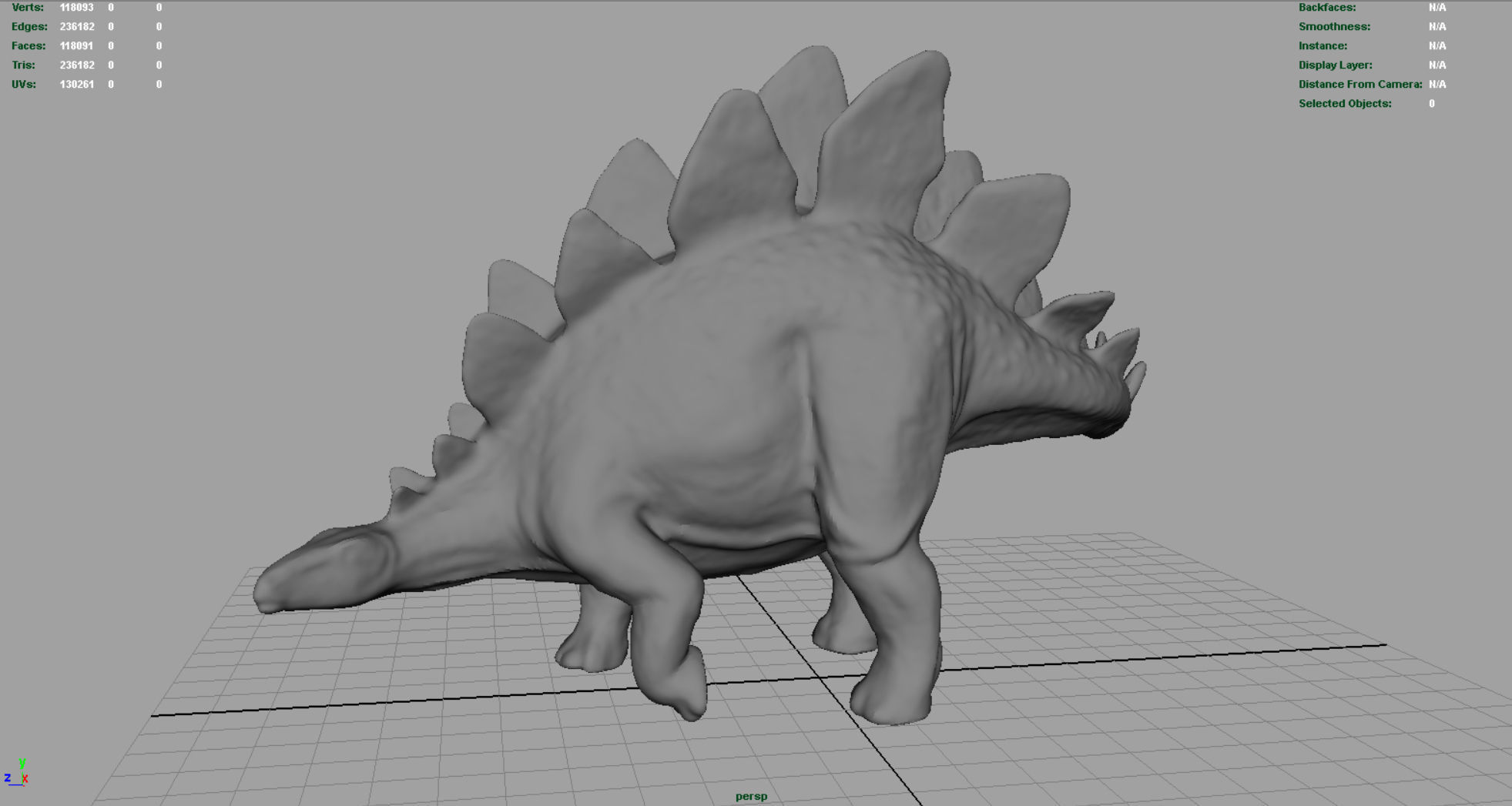 Stegosaurus dinosaur Low-poly 3D model_2