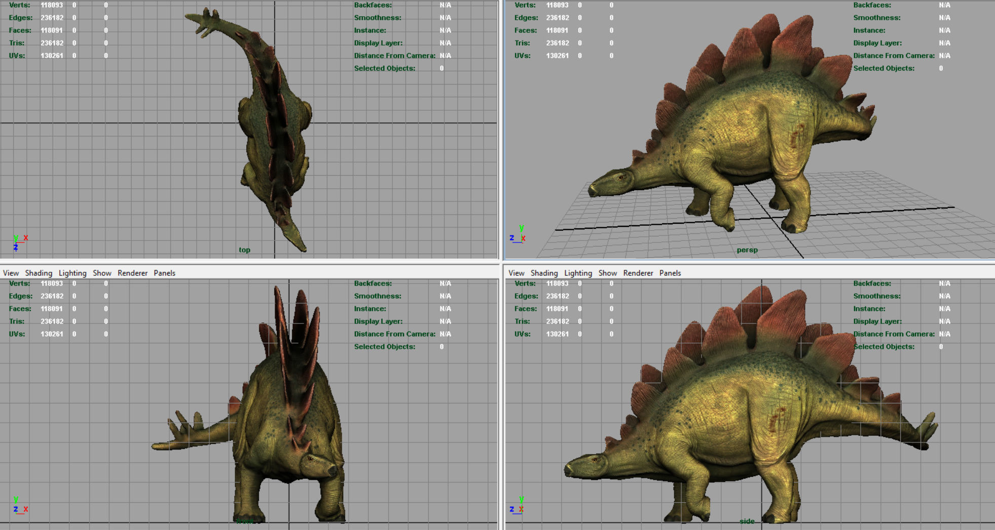 Stegosaurus dinosaur Low-poly 3D model_10