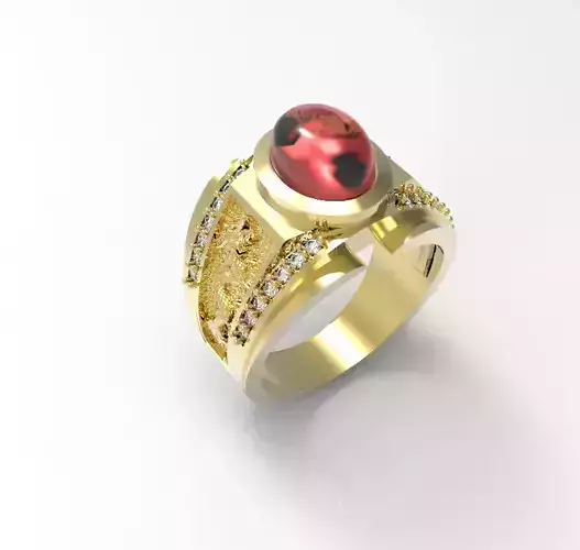 Ring Man red diamond Free 3D print model