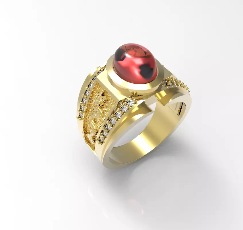 Ring Man red diamond Free 3D print model