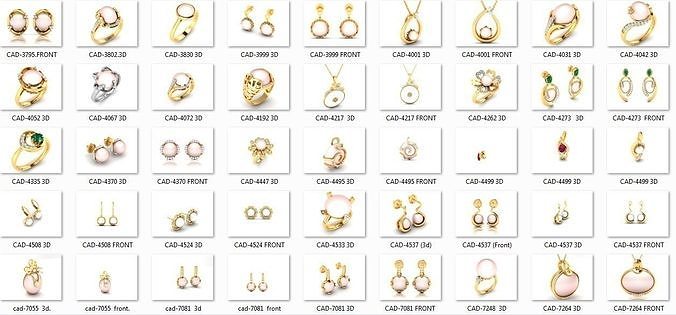 230 Pearl Collection ring earrings pendant 3dm render details 3D print model