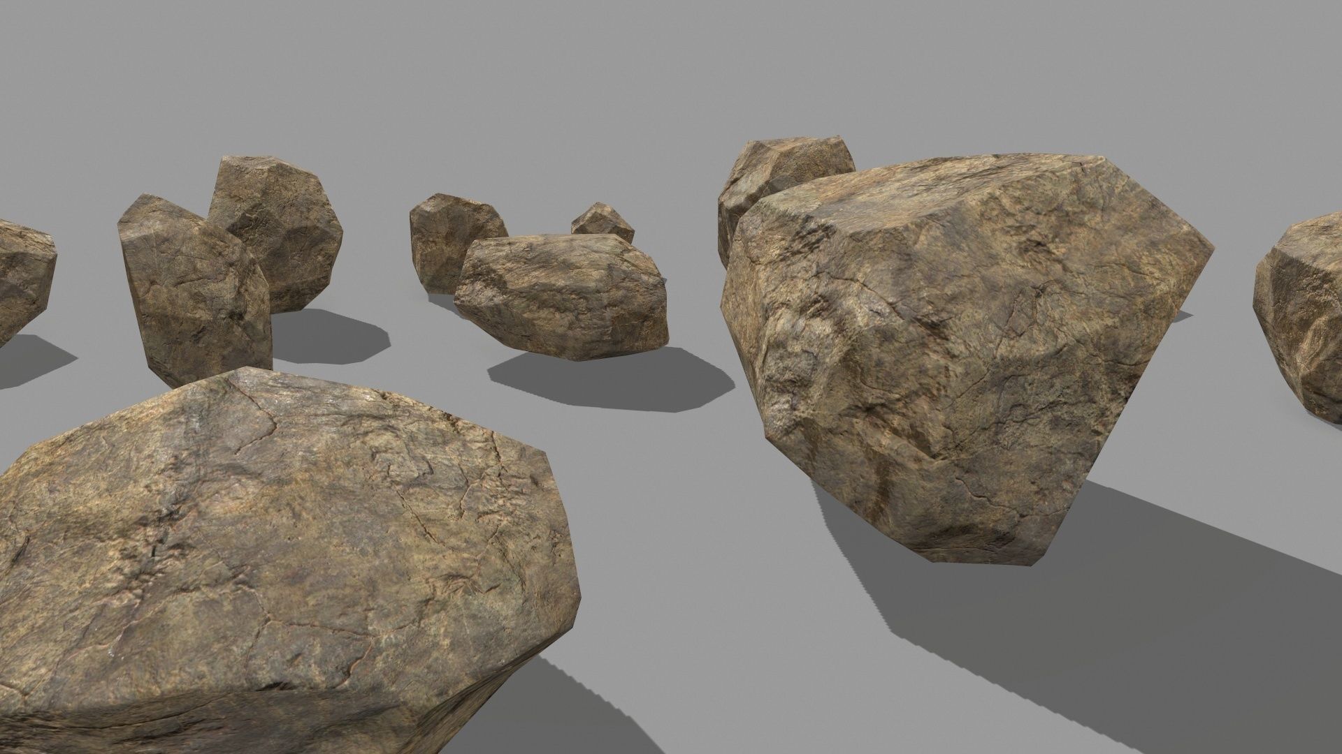 rocks set of Low-poly 3D model_6