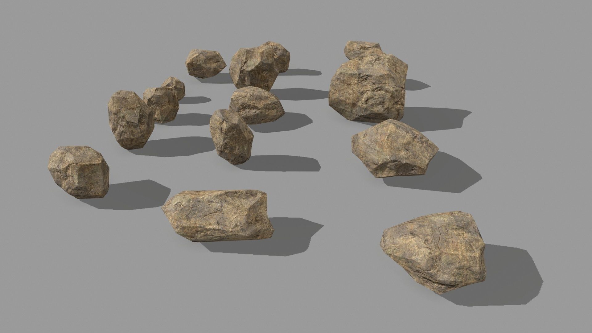rocks set of Low-poly 3D model_1