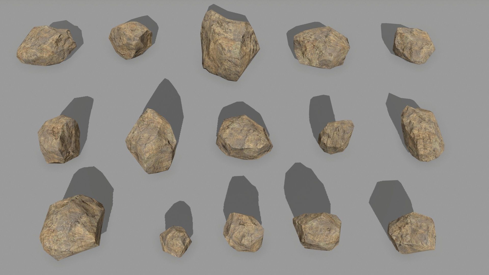 rocks set of Low-poly 3D model_5