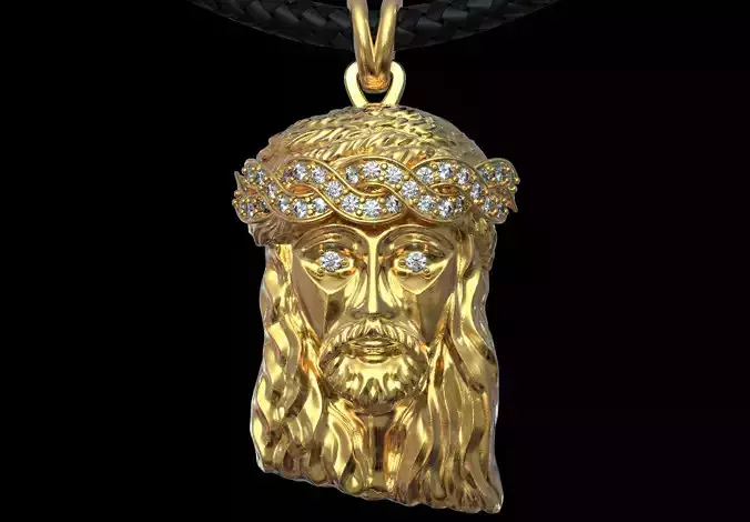 JESUS CHRIST HEAD PENDANT NECKLACE