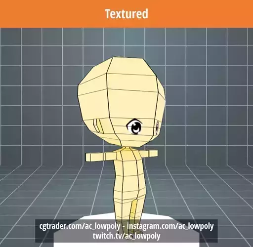 Low Poly Chibi Textured Character Free low-poly 3D model