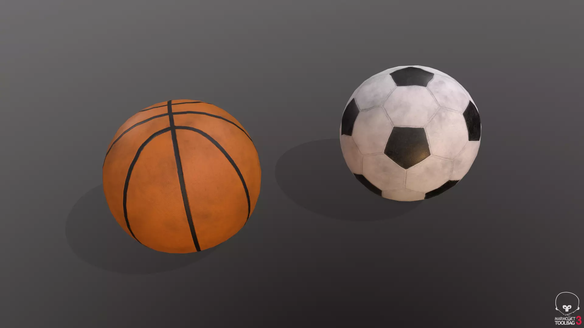 Balls soccer ball and basketball Free low-poly 3D model